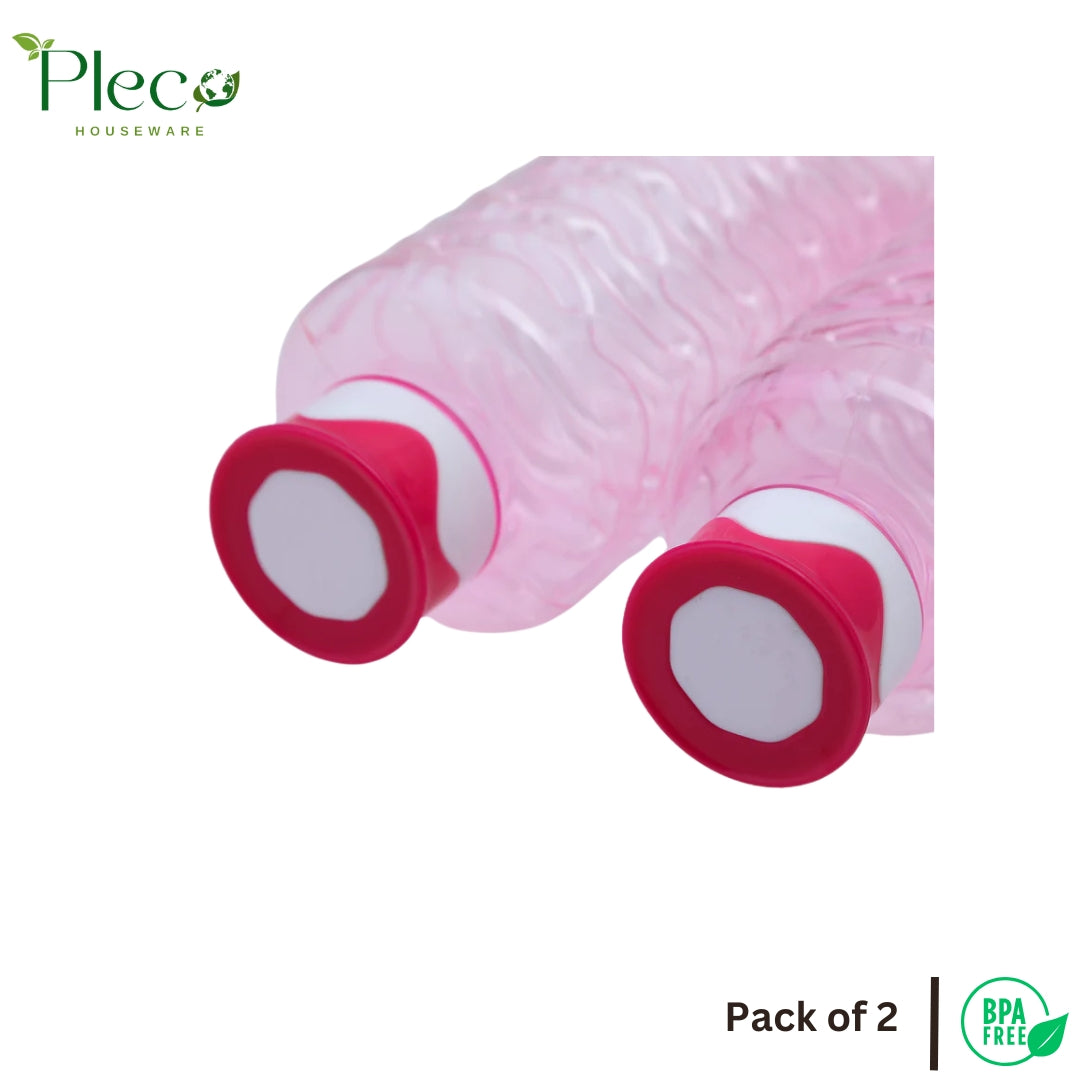 Fridge Water Bottle 2-Piece Set – 1200ml Each | Unbreakable Food Grade PET Plastic | Jumbo Series - Pleco Houseware