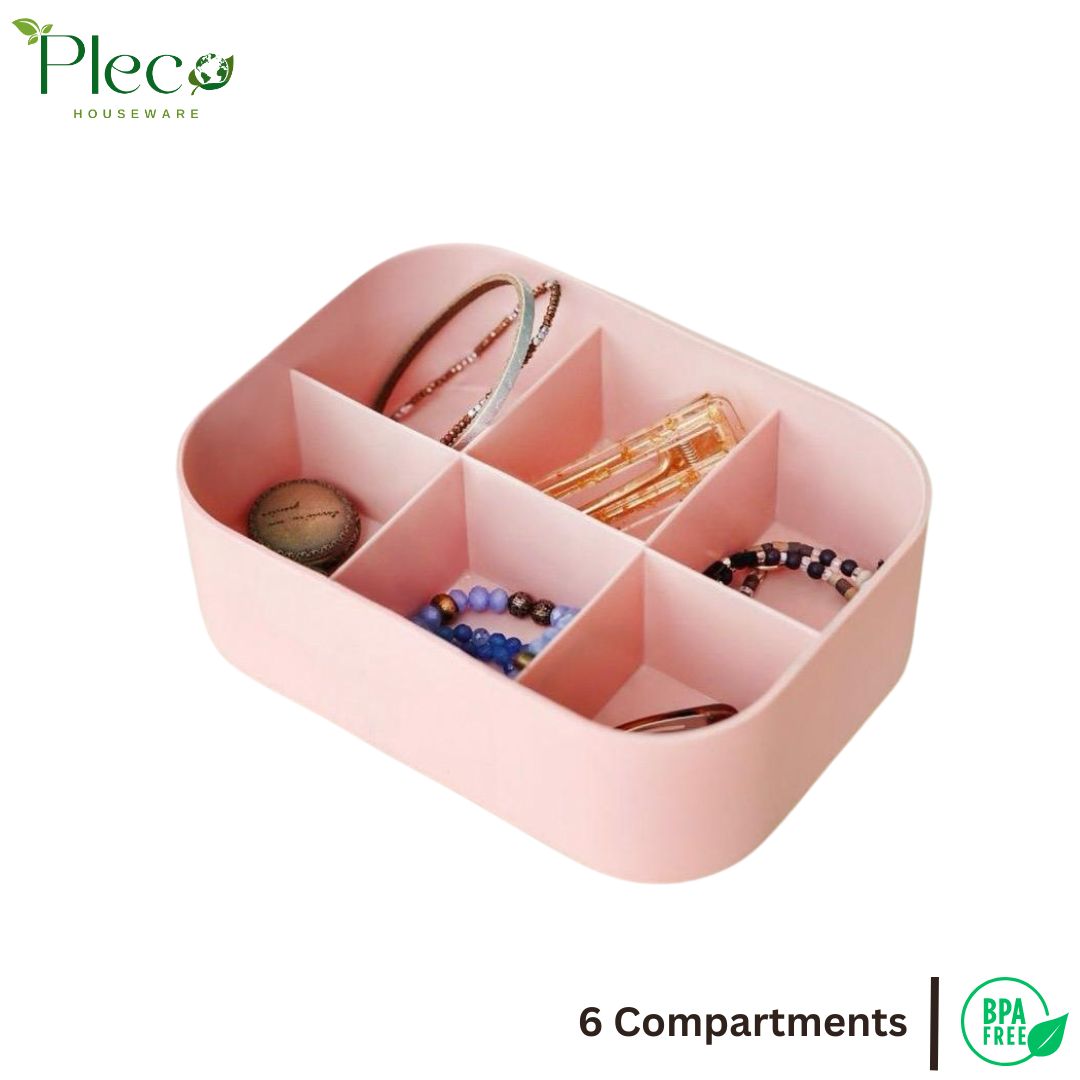 Multipurpose Organizer 6-Compartment Small Organizer | Jewelery Organizer & Makeup Storage Box