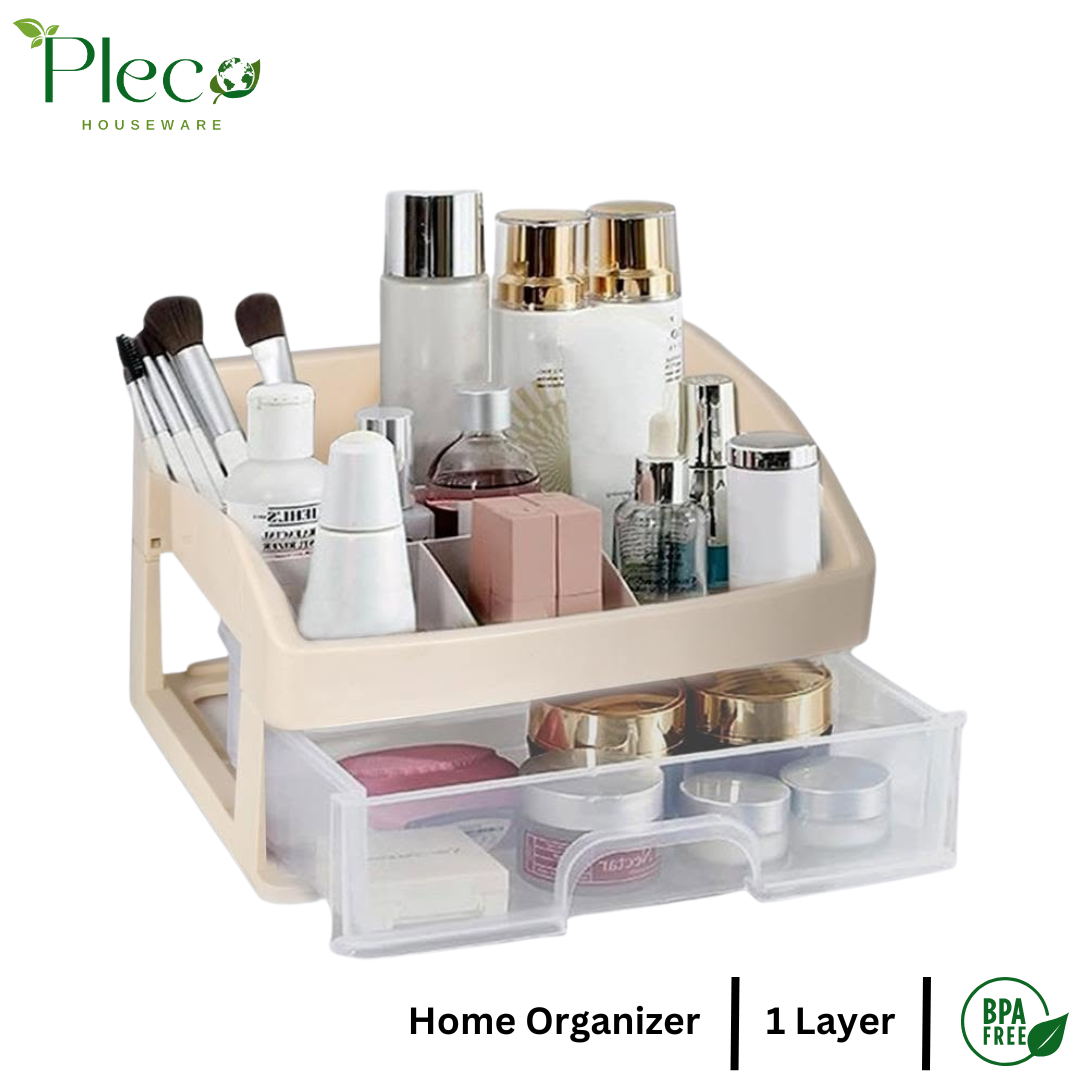 Multi-purpose Organizer with Drawers | Transparent Desk Storage Box | Makeup Organizer | Stationery Holder for Home, School & Office