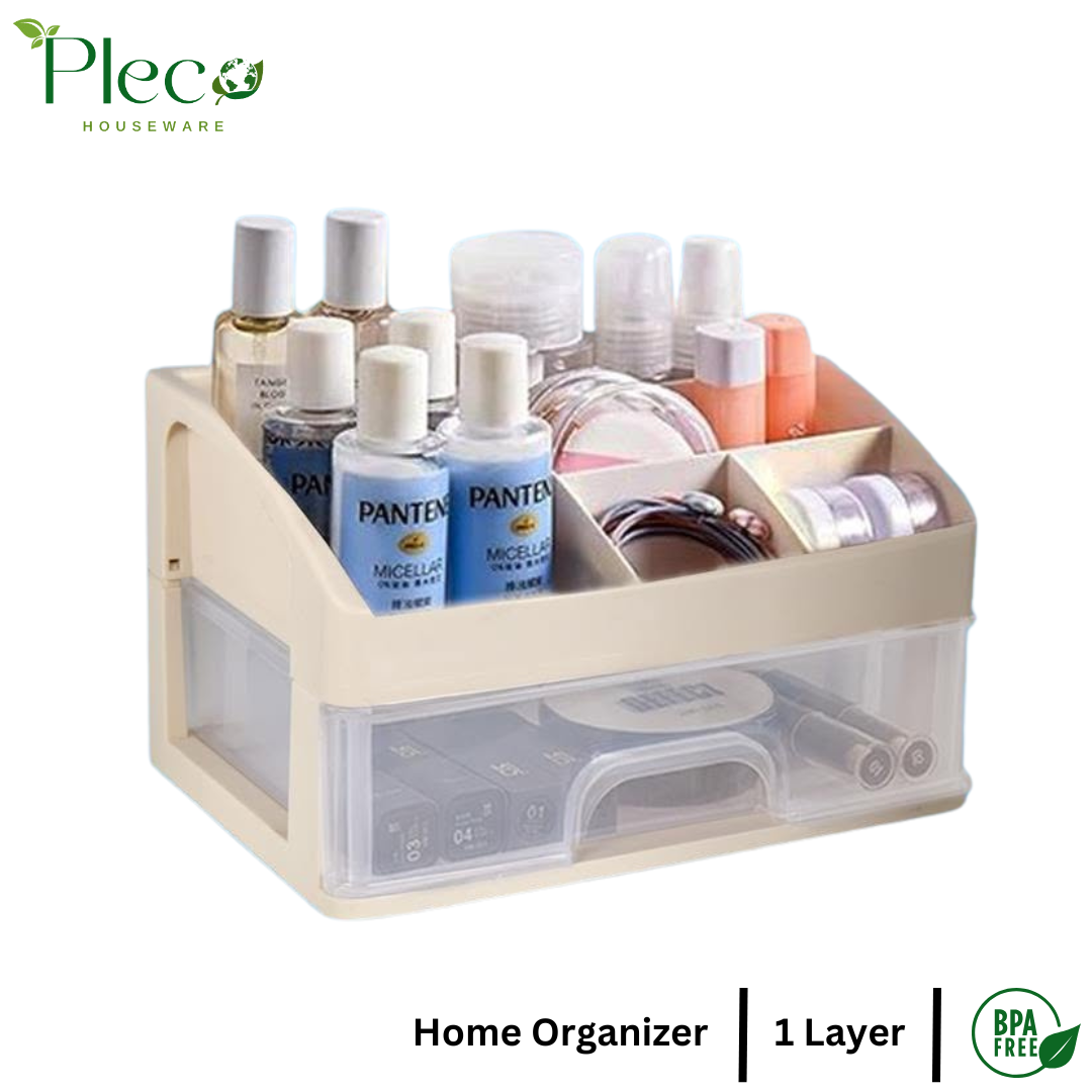 Multi-purpose Organizer with Drawers | Transparent Desk Storage Box | Makeup Organizer | Stationery Holder for Home, School & Office