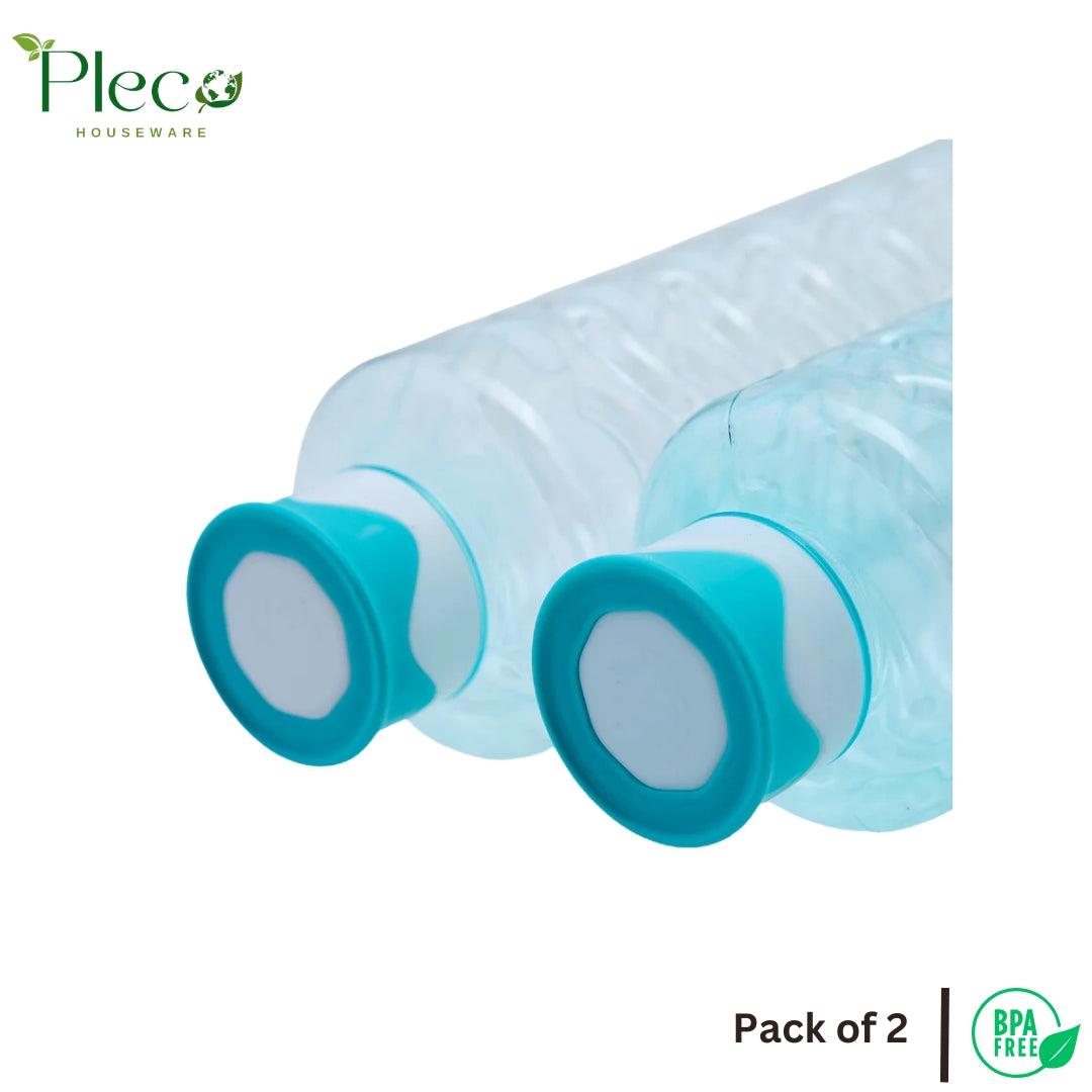 Fridge Water Bottle 2-Piece Set – 1200ml Each | Unbreakable Food Grade PET Plastic | Jumbo Series - Pleco Houseware