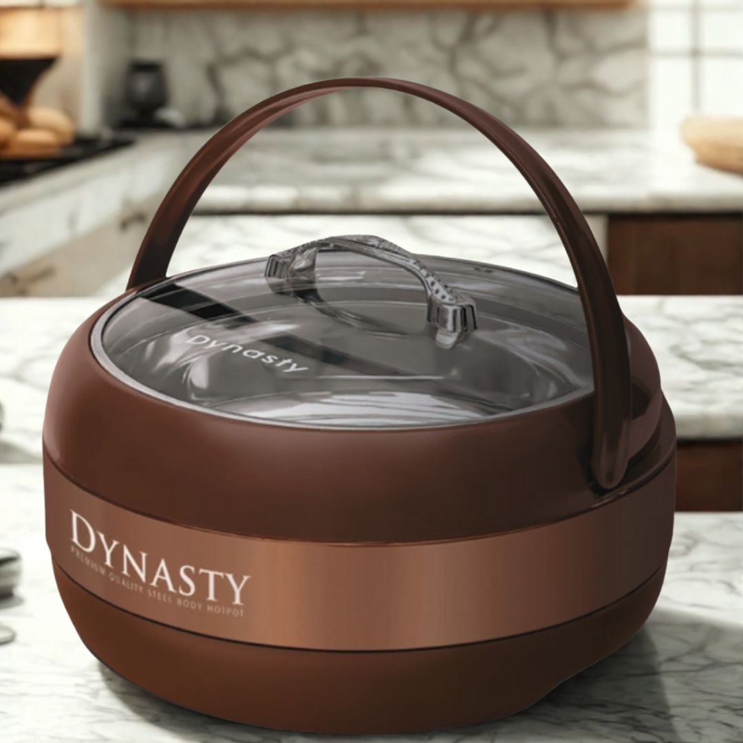 Large Hotpot 2100 ML – Insulated Food Warmer with Premium Glass Lid - Pleco Houseware