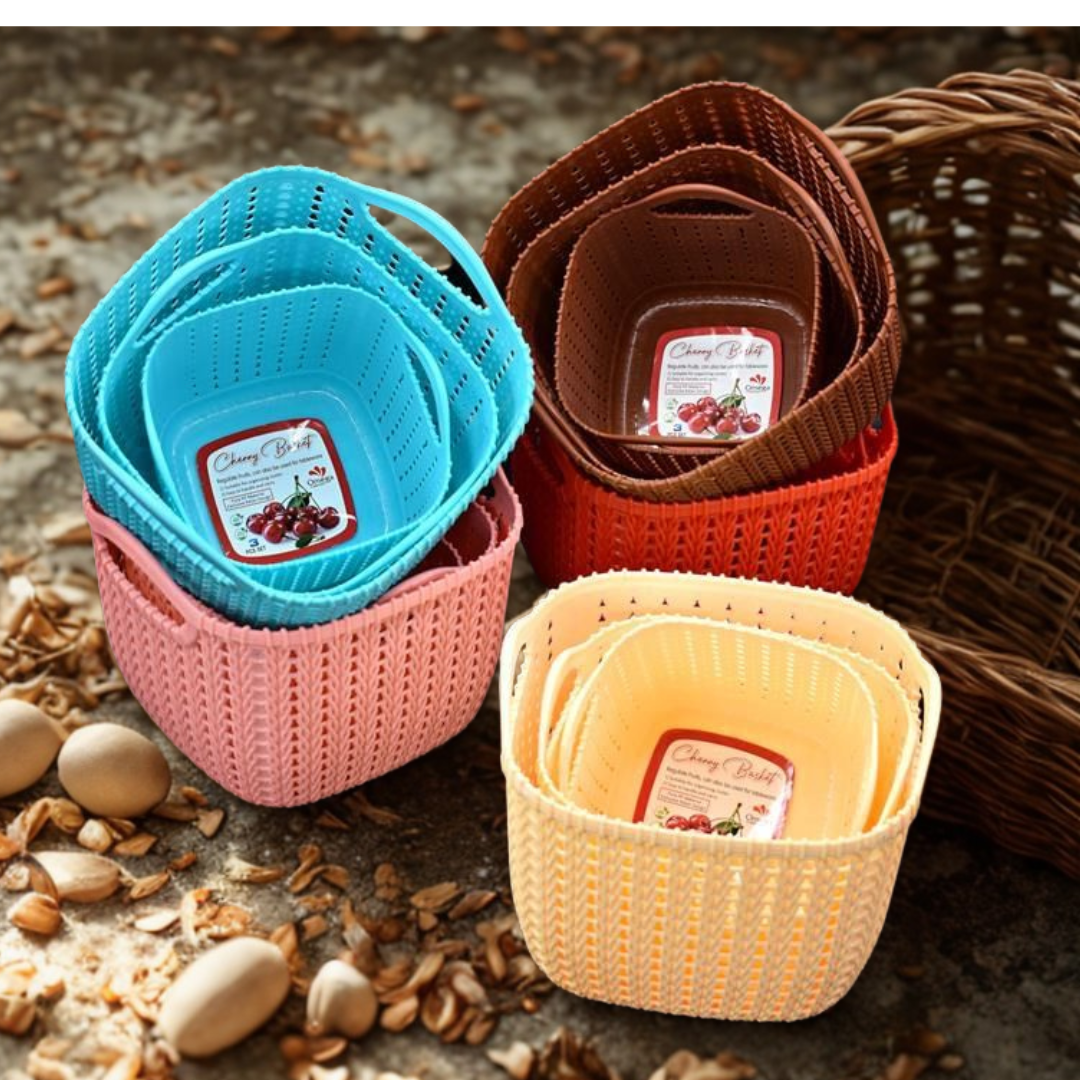 Basket | Grace basket | Cherry Basket | Vanity Storage Organizer Basket - Pleco Houseware
