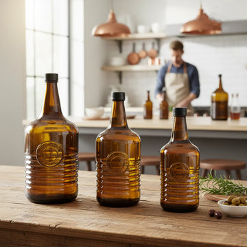 Rustic Amber Glass Bottle