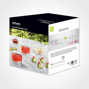 RoyalHost 27-Pcs Glass Serving Set – Limon