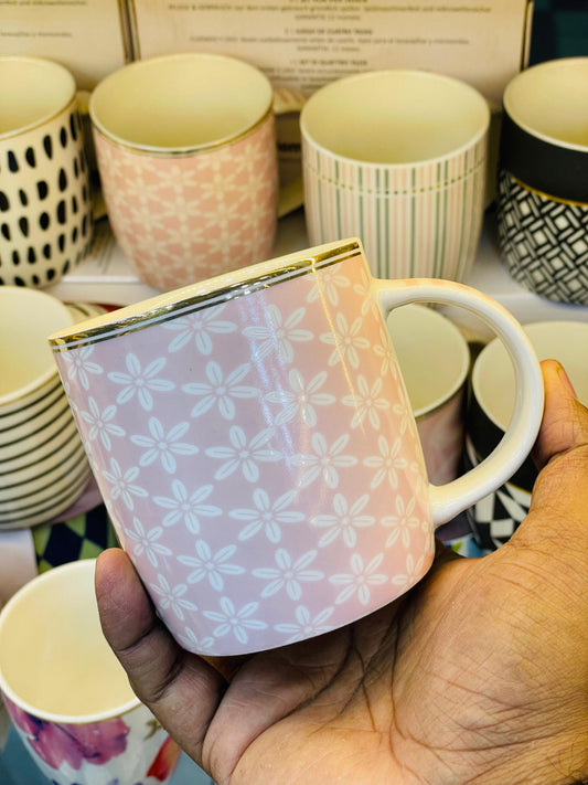 Printed Bone China Mug Set of 6 - Pleco Houseware
