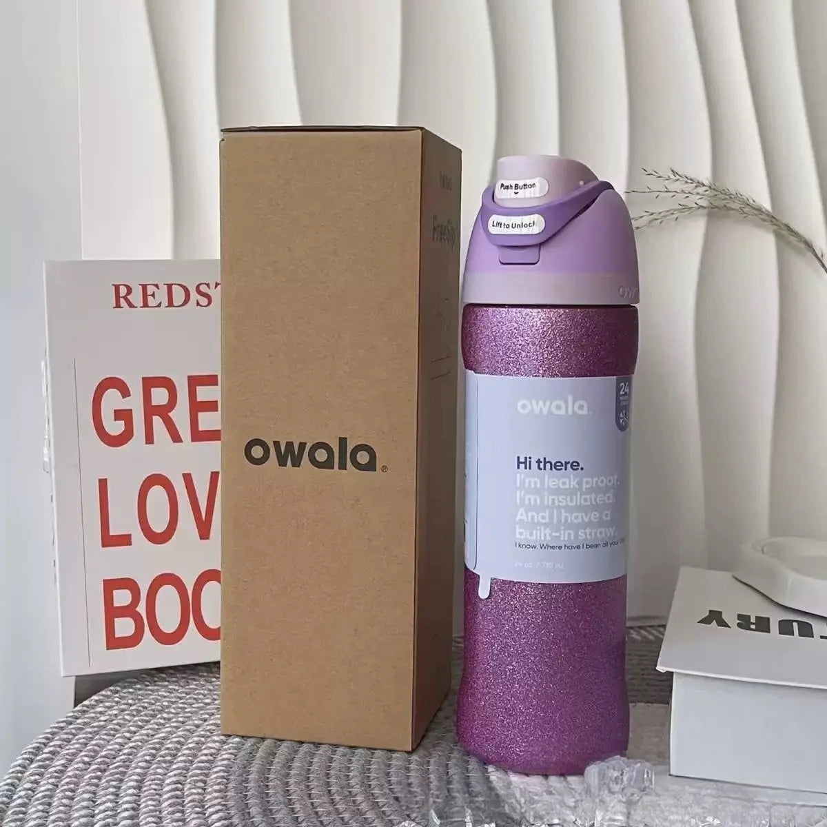 Owala FreeSip 24oz Water Bottle – Glitter Purple - Pleco Houseware