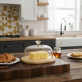 Wooden Butter Dish with Clear Lid - Pleco Houseware