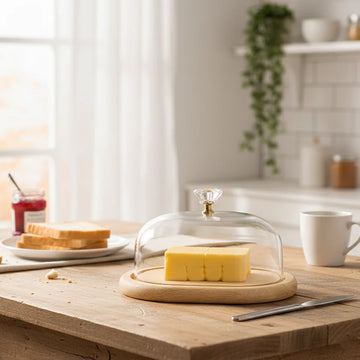 Wooden Butter Dish with Clear Lid - Pleco Houseware