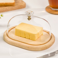 Wooden Butter Dish with Clear Lid - Pleco Houseware
