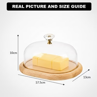 Wooden Butter Dish with Clear Lid - Pleco Houseware