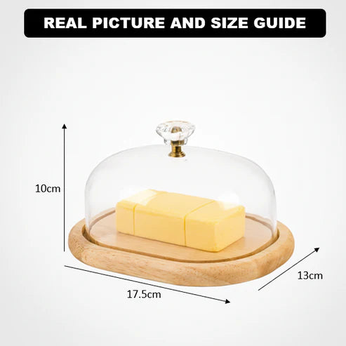 Wooden Butter Dish with Acrylic Lid – Limon - Pleco Houseware