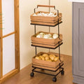 3‑Tier Metal Rack with Fabric Baskets - Pleco Houseware