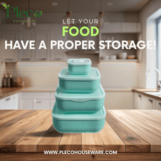 4 - in - 1 Unbreakable Food Storage Containers – BPA - Free with Invisible Lids - Pleco Houseware
