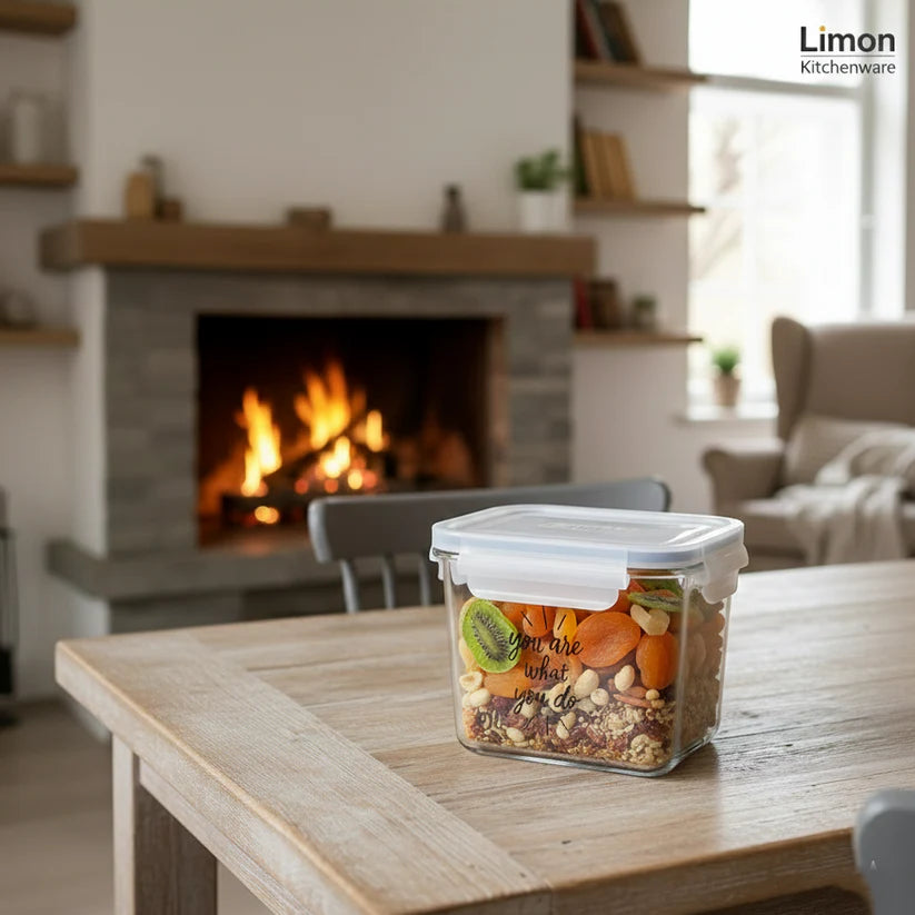 Printed Glass Container – Limon - Pleco Houseware