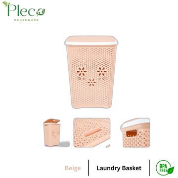 Laundry Basket - Beige - Pleco Houseware