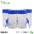 Pack of 4 Jars for Kitchen | 400ml Ideal Storage for Seasonings - Herbs, BBQ and Spices | BPA Free Jar - Pleco Houseware