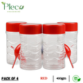 Pack of 4 Jars for Kitchen | 400ml Ideal Storage for Seasonings - Herbs, BBQ and Spices | BPA Free Jar - Pleco Houseware