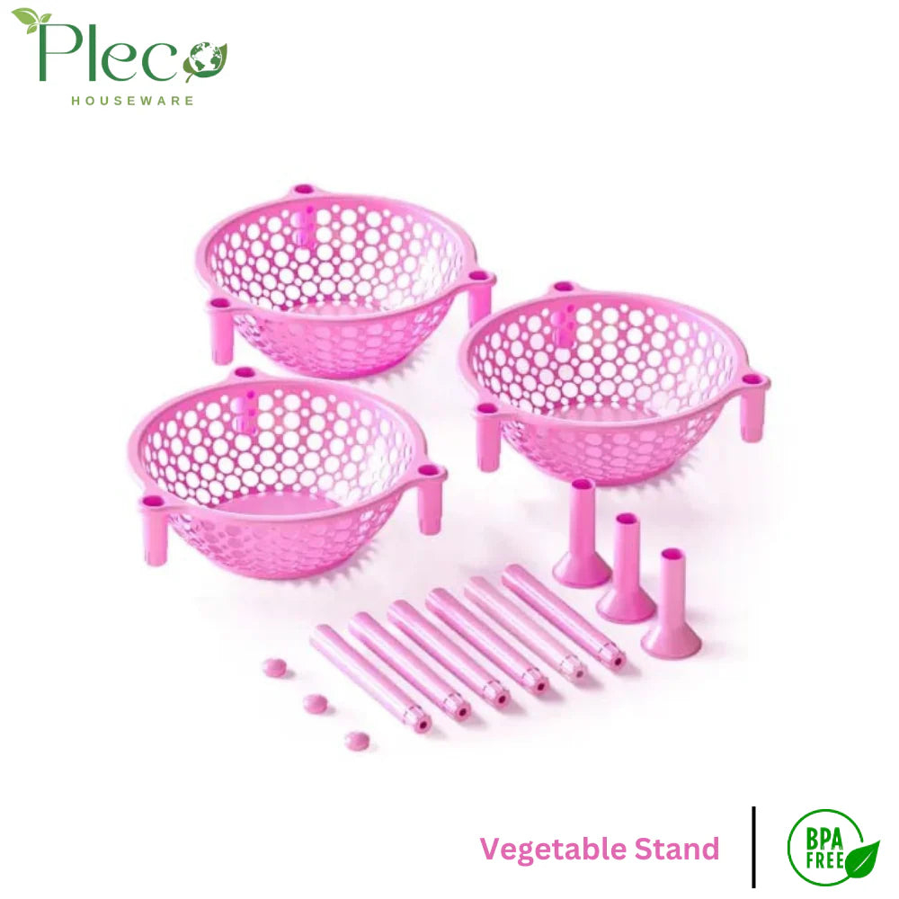 Vegetable stand - Pink - Pleco Houseware