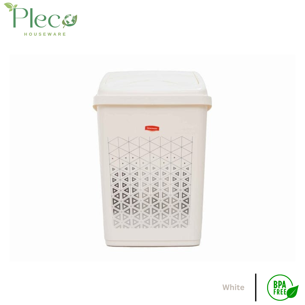 Vertex Dustbin With Swing Lid - White | 11L - Pleco Houseware