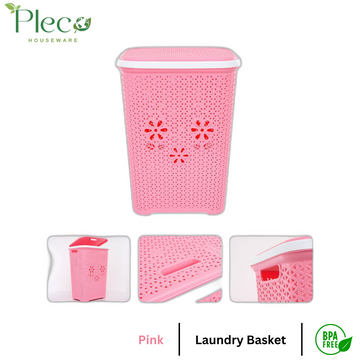 Laundry Basket - Pink - Pleco Houseware