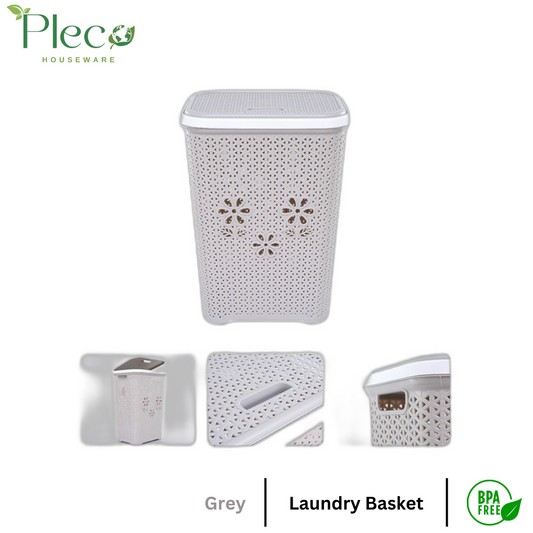 Laundry Basket - Gray - Pleco Houseware