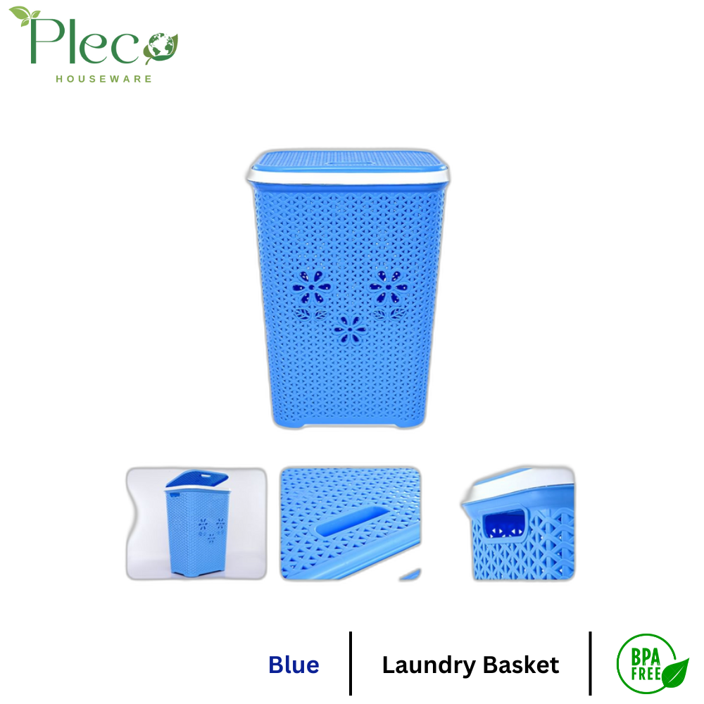 Laundry Basket - Blue - Pleco Houseware