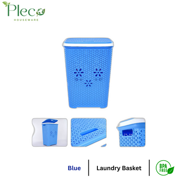 Laundry Basket - Blue - Pleco Houseware