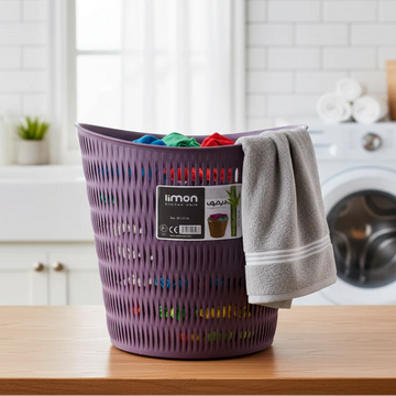 Limon Round Bamboo Laundry Basket