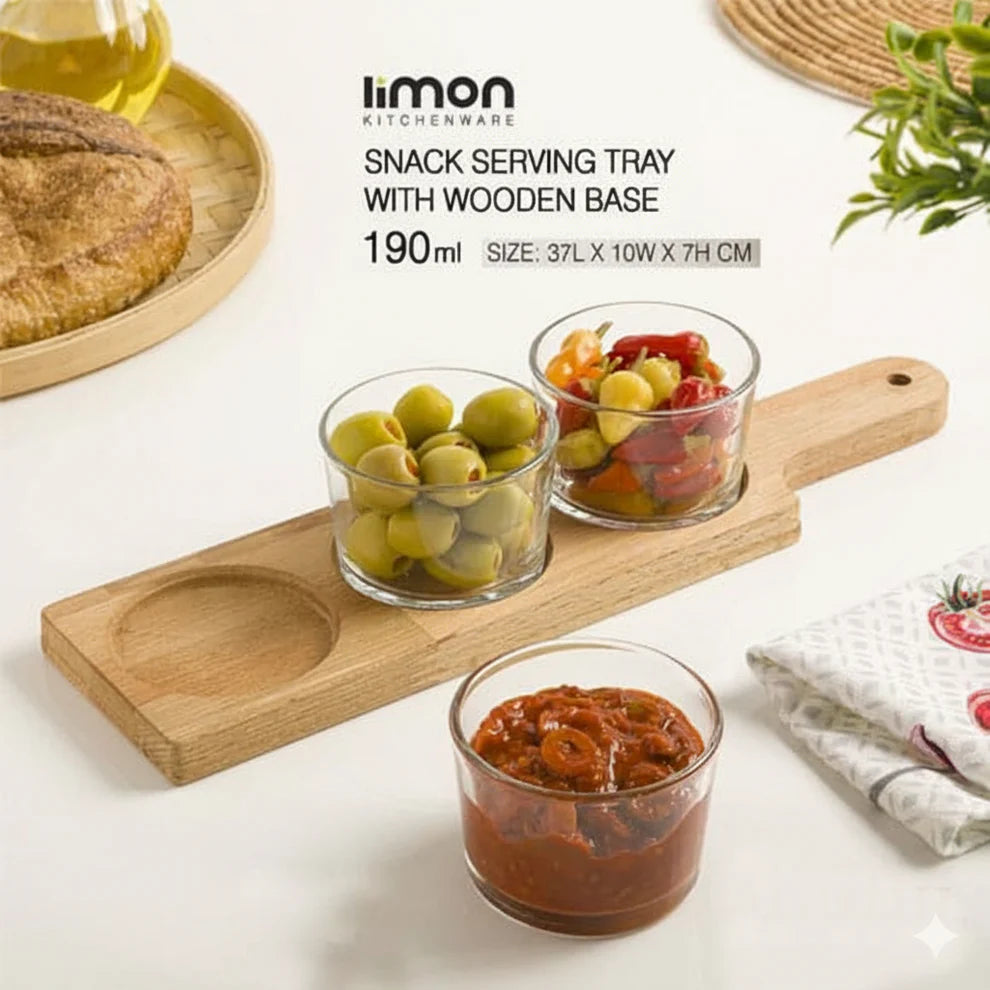 Snack & Serve Glass Trio Set by Limon (39) - Pleco Houseware