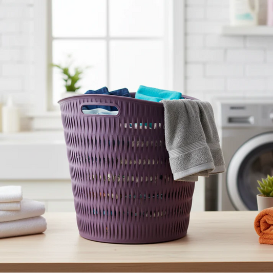 Limon Round Bamboo Laundry Basket