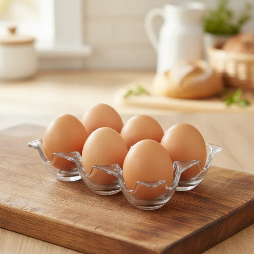 Acrylic 6‑Grid Egg Storage Box - Pleco Houseware