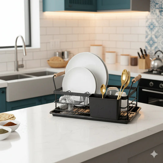 Compact Dish Rack with Wooden Handles – Limon