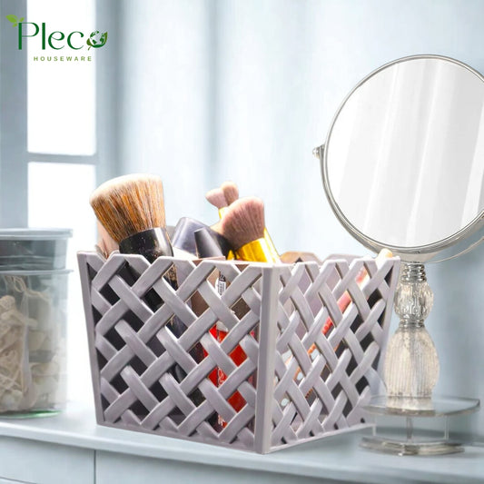 Multipurpose Square Stand | Makeup Holder Organizer 4 Section - Pleco Houseware