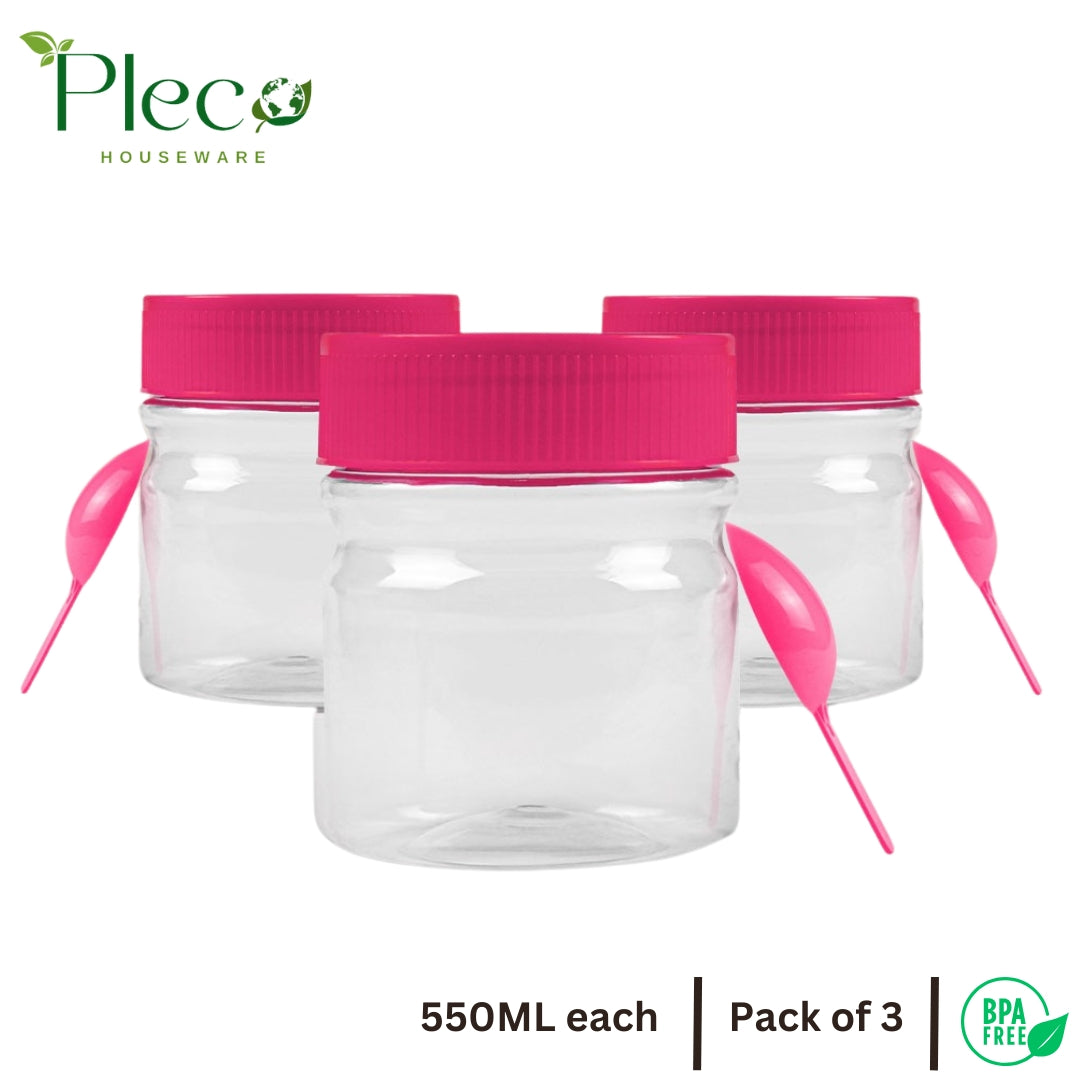 Kitchen Jar - Kitchen Grocery Jar 550ml Set of 3 - Pleco Houseware