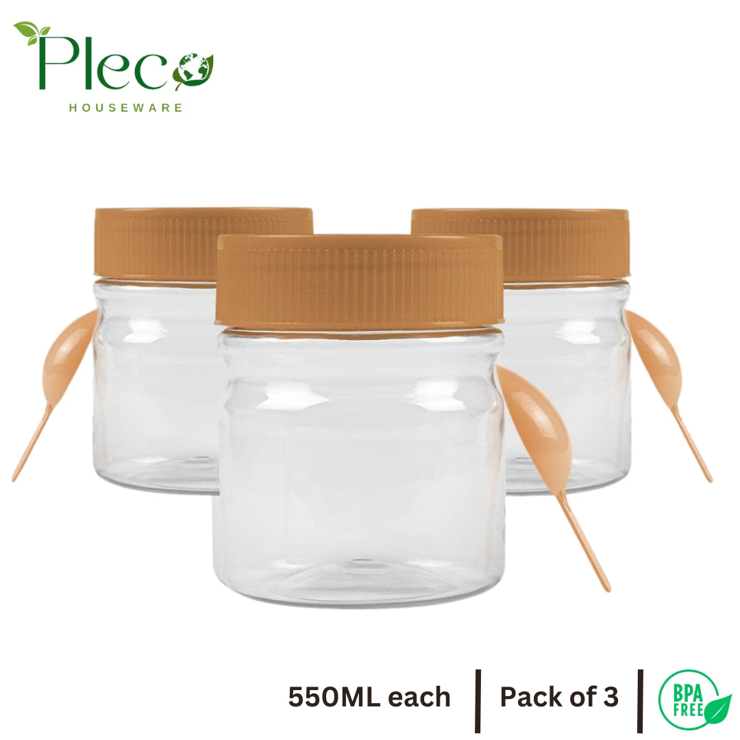 Kitchen Jar - Kitchen Grocery Jar 550ml Set of 3 - Pleco Houseware