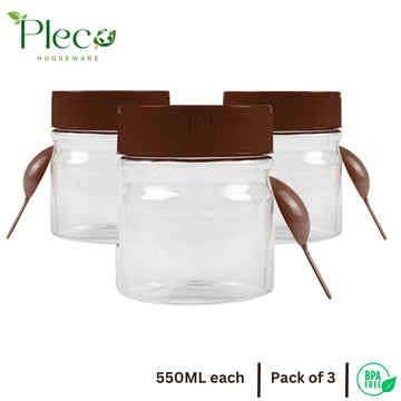 Kitchen Jar - Kitchen Grocery Jar 550ml Set of 3 - Pleco Houseware