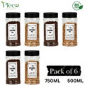 Airtight Spice & Grocery Jar Set | 2/3/4/6/8 Pcs Transparent Food Grade Containers | Kitchen Storage Canisters for Spices, Snacks, Pulses & Dry Food | With Label Stickers - Pleco Houseware