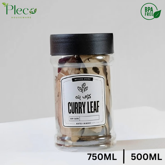 Airtight Spice & Grocery Jar Set | 2/3/4/6/8 Pcs Transparent Food Grade Containers | Kitchen Storage Canisters for Spices, Snacks, Pulses & Dry Food | With Label Stickers