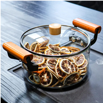 Heat Resistant Borosilicate Glass Cooking Pot