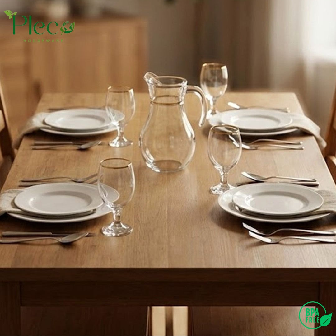 Pasabahce Turkey Water Set – 6 Glasses + 1 Jug | Premium Quality - Pleco Houseware