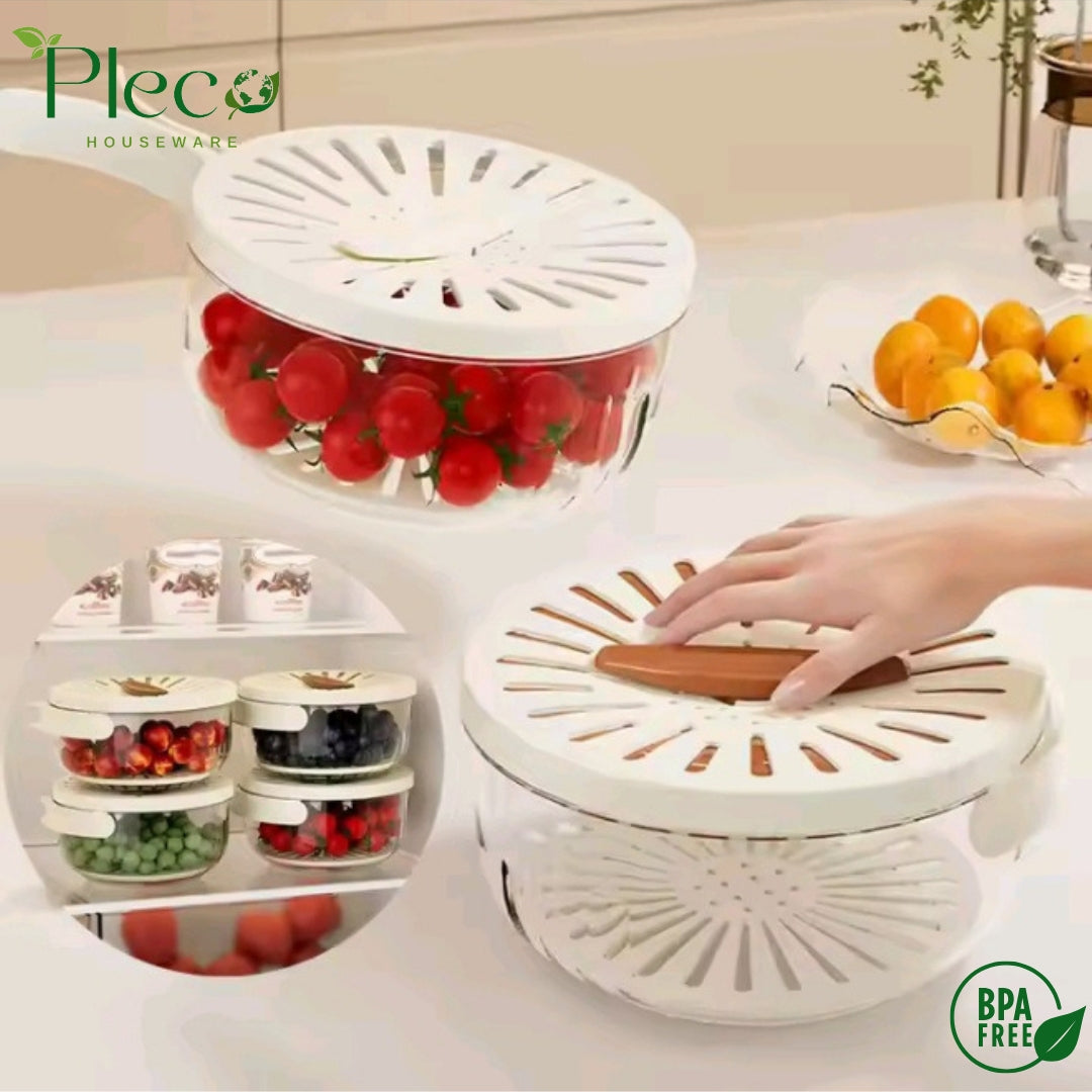 Multifunctional Folding Drain Basket – Double-Layer Kitchen Colander with Handle - Pleco Houseware