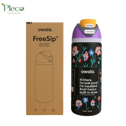 Owala FreeSip 24oz Water Bottle - MIdnight Floral
