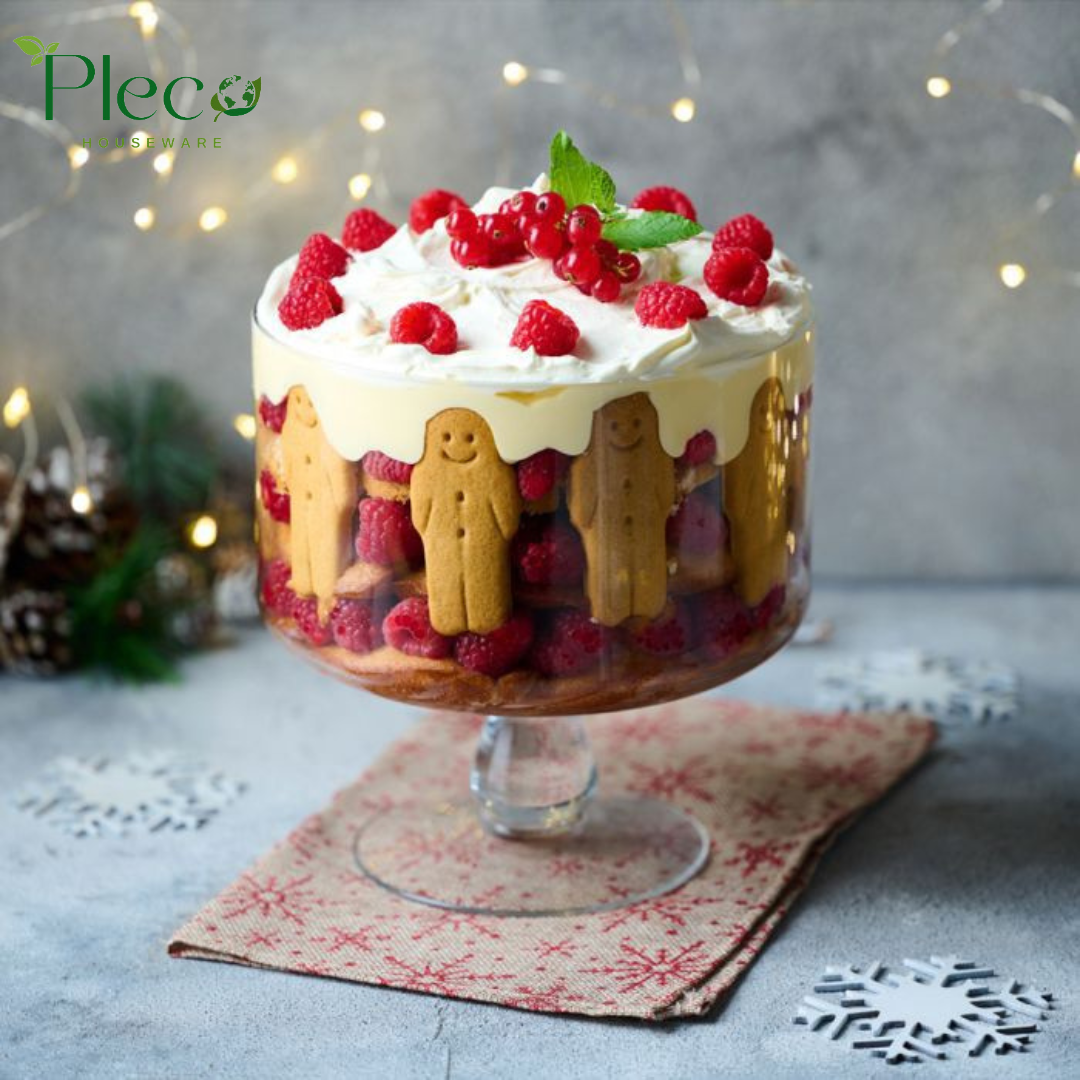 Trifle Bowl Large 3 Liter | Clear Serving & Dessert Bowl | Elegant Tableware - Pleco Houseware