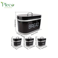 4 Pcs Metal Kitchen Bread Box & Canister Jar Set – Luxury Countertop Storage - Pleco Houseware