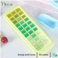 Ice Cube Tray Set with Lid & Bin – 33 Grid + Scoop & Popsicle Molds - Pleco Houseware