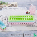 Ice Cube Tray Set with Lid & Bin – 33 Grid + Scoop & Popsicle Molds - Pleco Houseware