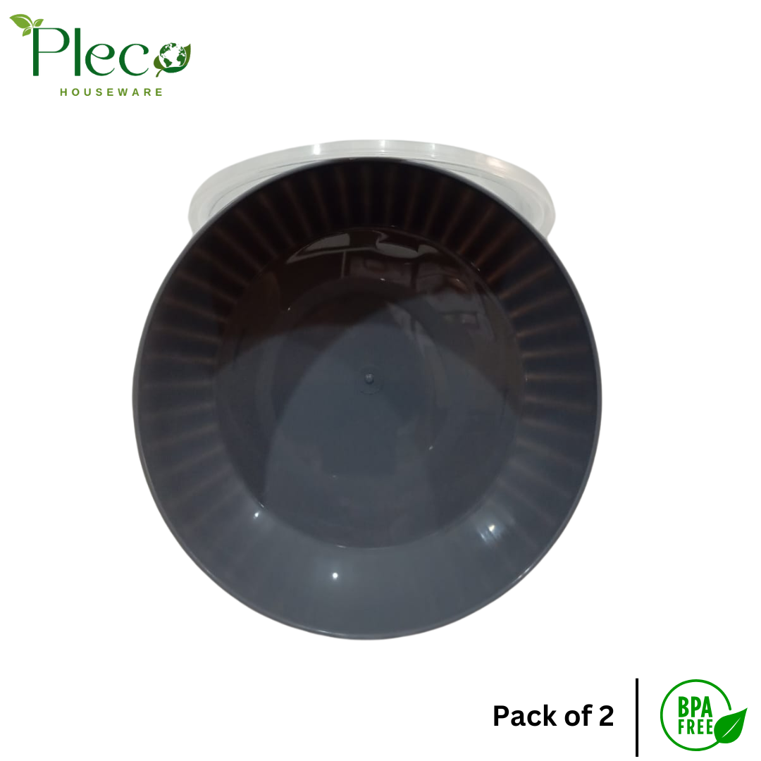 2000ml BPA-Free Food Storage Containers – Pack of 2 Airtight Round Bowls with Lids - Pleco Houseware