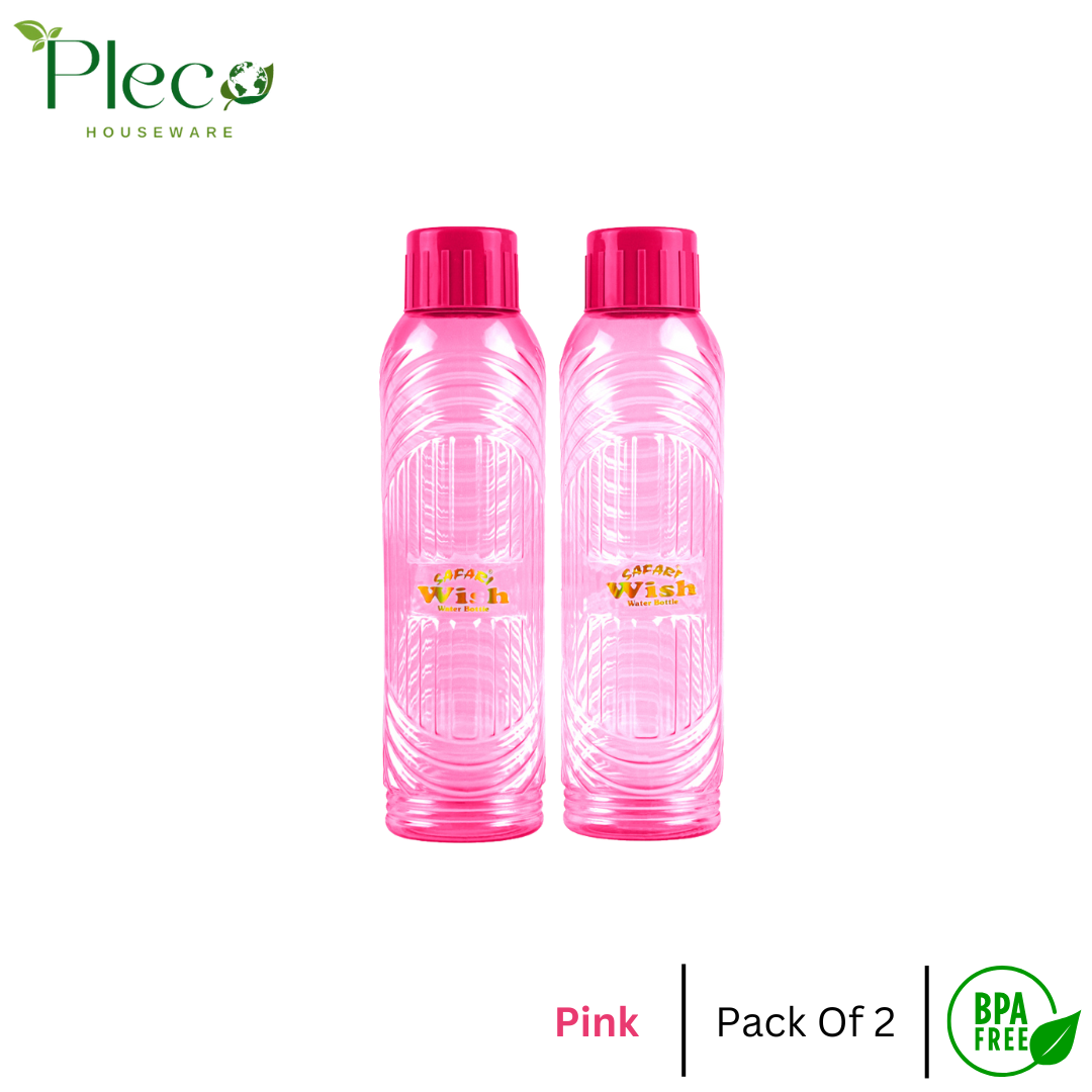 Safari Wish Fridge water bottle | Pack of 2 Fridge water bottle 1.1 Litre (1100ML) BPA Free water bottle - Pleco Houseware
