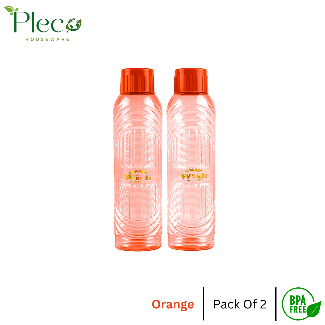 Safari Wish Fridge water bottle | Pack of 2 Fridge water bottle 1.1 Litre (1100ML) BPA Free water bottle - Pleco Houseware